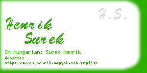 henrik surek business card